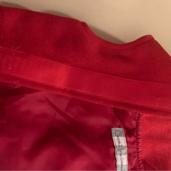 Elegant Red Dog Coat with Bow - Picture 2 of 5